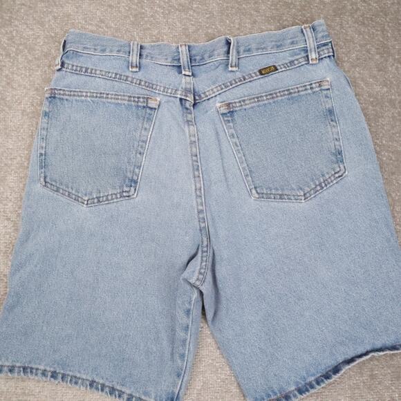 VTG 90s Rustler 34x8 Light Wash Blue Denim Jean Shorts Jorts - Picture 11 of 12